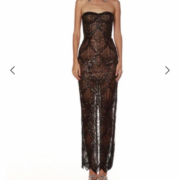 Bronx and Banco Dresses & Skirts - Bronx and Banco Strapless Black and Brown Dress
